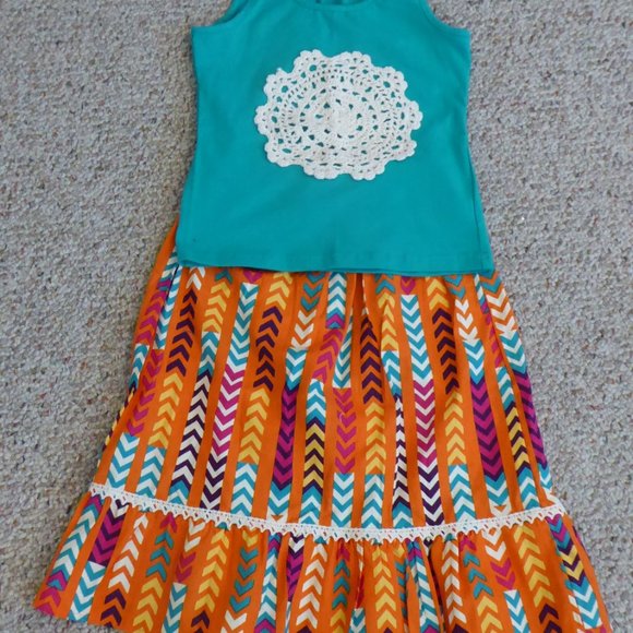 Sado La Bella Flora Girl's 5T Doily Tank with Maxi Skirt Outfit Set - Picture 7 of 7
